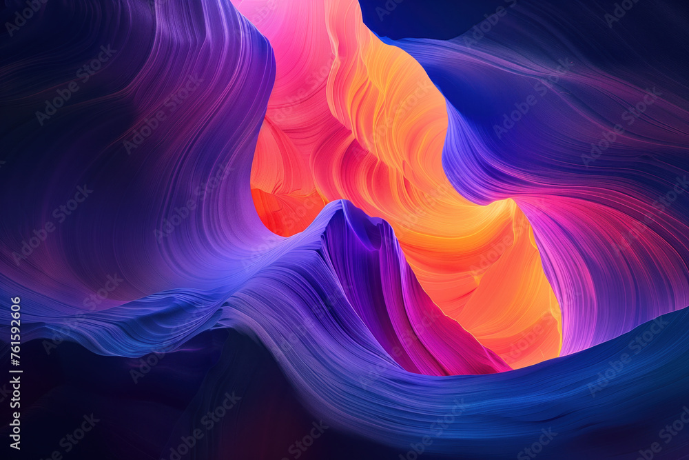 Poster surreal colorful landscape inspired by grand canyon. abstract colorful background image. created wit
