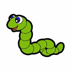 Green Caterpillar cartoon. Design image