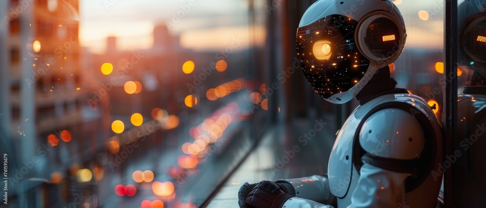 Aufkleber An artificial intelligence chatbot developed by OpenAI is being used by a business person to chat with a smart AI. The future is artificial intelligence system support.