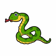 Green snake cartoon. Design image