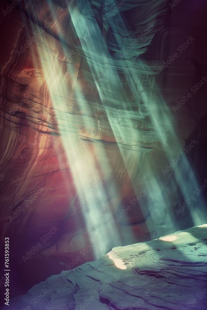 Poster surreal colorful landscape inspired by grand canyon. abstract colorful background image. created wit