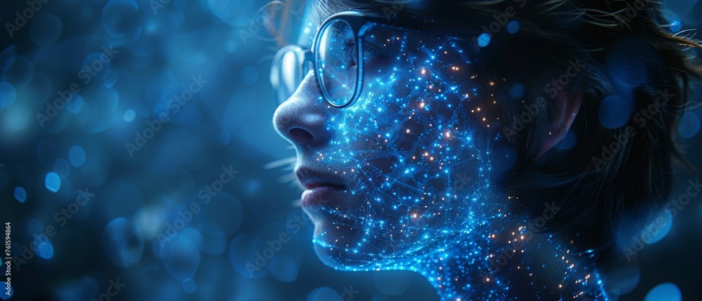 Poster The businessman used command prompt to generate something, Futuristic technology transformation using AI tech, global internet connection, chatgpt chat, and artificial intelligence.