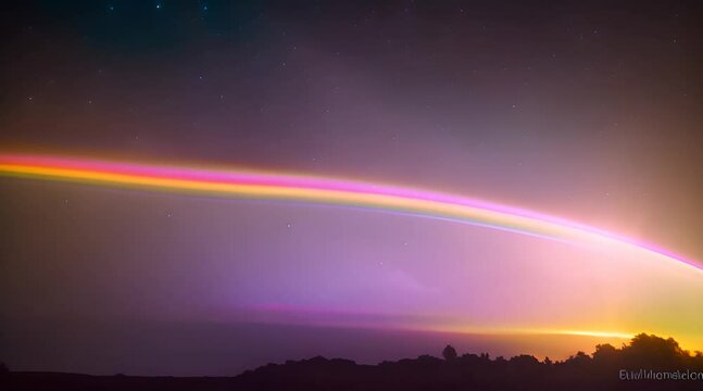 Night Sky Rainbow Luminescent Wave of Colors