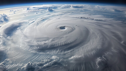 Fototapeta na wymiar Satellite view, hurricane over the ocean, super Typhoon, tropical storm, cyclone, tornado, eye of the storm, shot from space