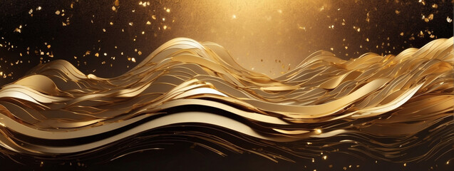 A lavish background featuring waves of glittering gold, creating a stunning backdrop for your...