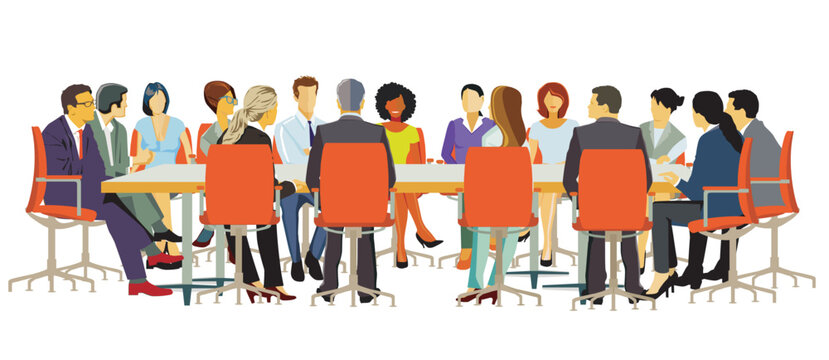 Planung, Diskussion von  Mitarbeitern illus