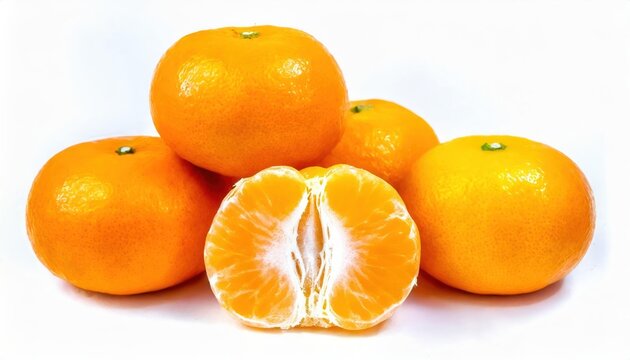  Fresh mandarin oranges fruit isolated on a white background . high quality photo;