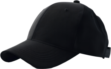 Black baseball cap, cut out transparent