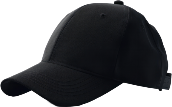 Black baseball cap, cut out transparent