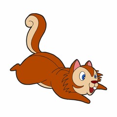 Squirrel animal cartoon. Flat image