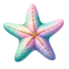 watercolor starfish , starfish in watercolor technique on a white isolated background