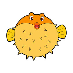 Puffer or Balloon fish. Vector image