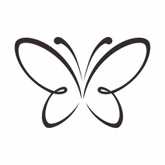 Butterfly on white background. Flat image