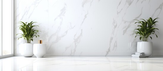 Statuario marble texture, polished Carrara stone for interior decoration with ceramic tiles.