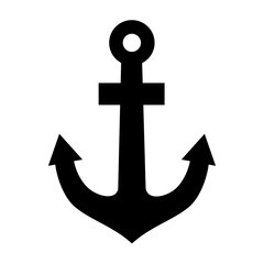 Anchor with rope silhouette. Vector image