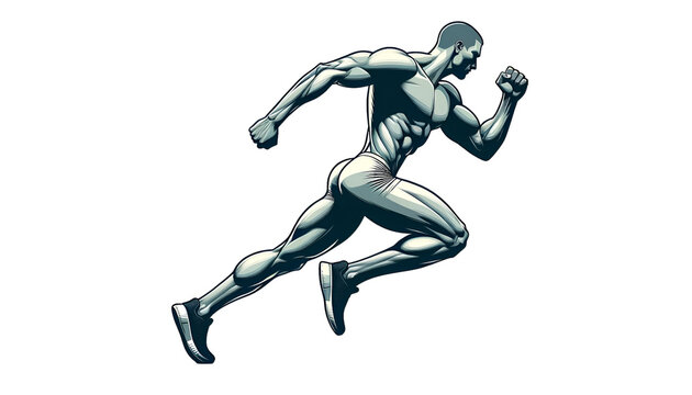 Illustration of man running silhouette