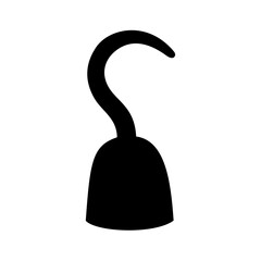 Pirate hook silhouette. Vector image