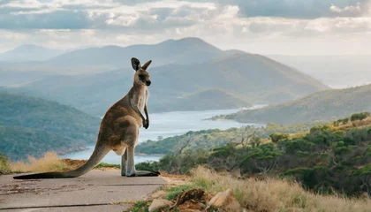 Foto op Plexiglas kangaroo. camera photos high quality picture . high quality photo © blackdiamond67