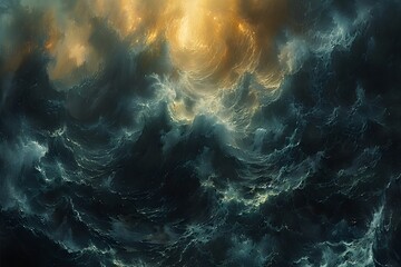Majestic Wave Crashing in the Ocean - obrazy, fototapety, plakaty