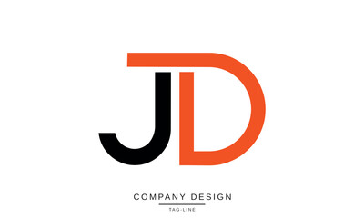 JD, DJ Abstract Letters Logo Monogram Design Font Icon