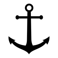 Anchor with rope silhouette. Vector image