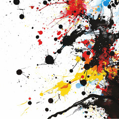 Dynamic ink splatter, artistic and messy, with ample copy space for creative texts