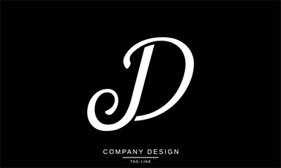 JD, DJ Abstract Letters Logo Monogram Design Font Icon