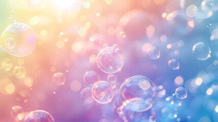 Playful bubble extravaganza, lighthearted, clean background with spacious copy space, creative touch,
