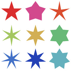 Geometrical design stars labels shapes elements on transparent background