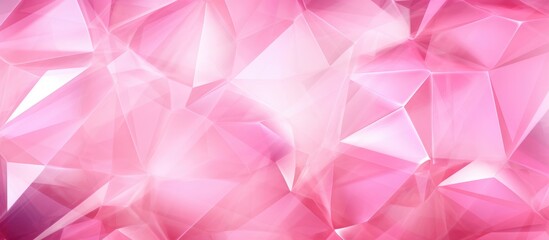 Pink geometric crystal background with triangular pattern .