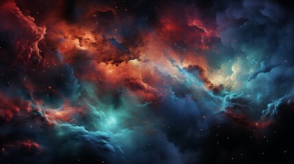 Cosmic nebula in vibrant hues - obrazy, fototapety, plakaty