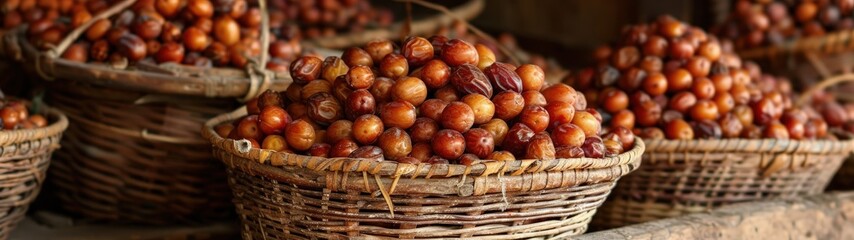 Ramadan background. Delicious dates. Best super ultra wide for wallpaper.