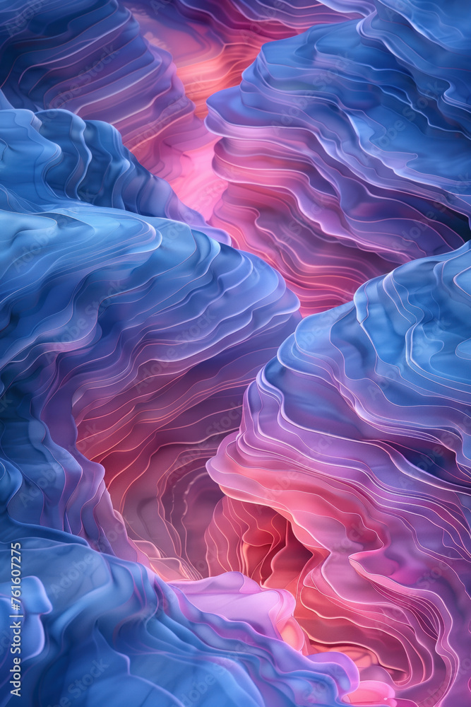 Poster surreal colorful landscape inspired by grand canyon. abstract colorful background image. created wit