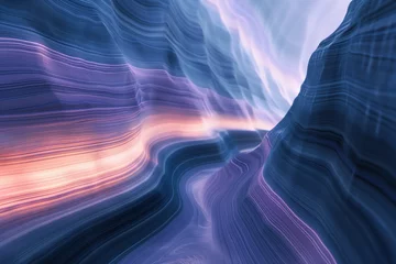 Fototapete Fraktale Wellen Surreal colorful landscape inspired by Grand Canyon. Abstract colorful background image. Created with Generative AI technology