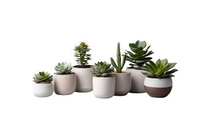succulents in various pots