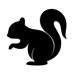 Squirrel animal silhouette. Flat image