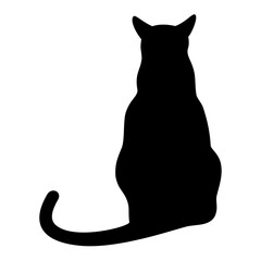 Cat from back silhouette. Vector image