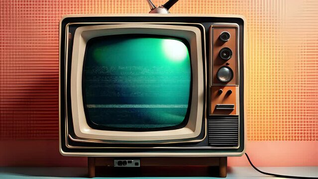 Effetto rumore statico sul vecchio televisore vintage, stanza retr&ograve;