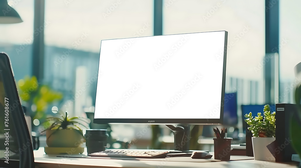 Poster a bright lecture room (conference room) with big projector screen mockup - png empty mockup projecto