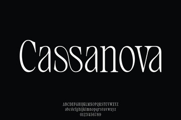 Elegant attractive serif alphabet display font vector with ligature style. Modern luxury typeface