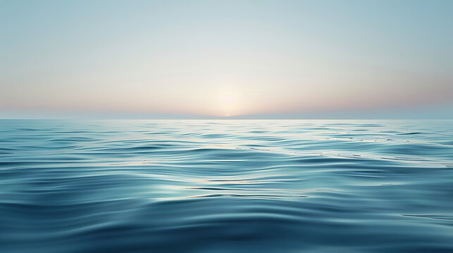 image of a calm ocean with a minimalist horizon, portraying a sense of tranquility and openness