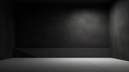 Minimal abstract light black background for product presentation. Shadow and light from windows on plaster Minimal wall