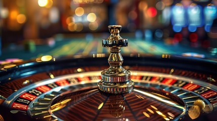Roulette game on a wide angle lens - obrazy, fototapety, plakaty