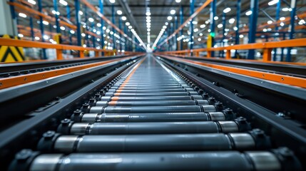 Fototapeta na wymiar Smart conveyor belts in a distribution center