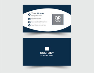 Double-sided creative Modern blue white and  Clean professional  business card template. Business card for business and personal use. Vector illustration design.

