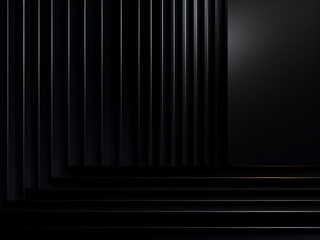Stylish background composed of stripes and lines on black. AI Generation. - obrazy, fototapety, plakaty