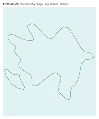 Azerbaijan plain country map. Low Details. Outline style. Shape of Azerbaijan. Vector illustration.