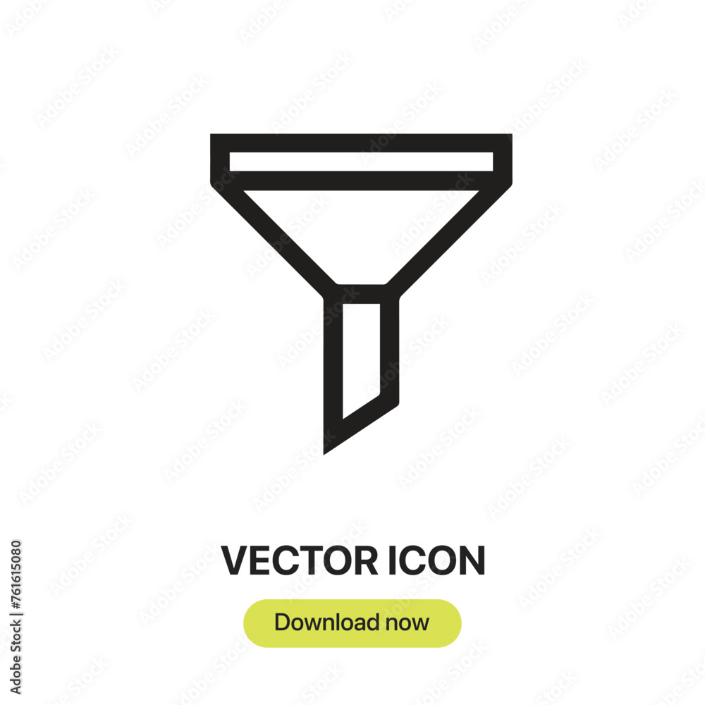 Poster funnel icon vector. linear-style sign for mobile concept and web design. funnel symbol illustration.