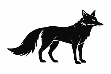 fox silhouette vector on white background.