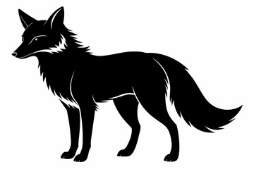 Fototapeta premium fox silhouette vector on white background.